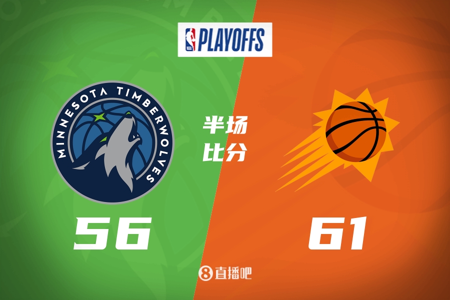 KD当爹当妈砍20+5+4+3帽0失误仅休56秒 绝境太阳半场61-56领先